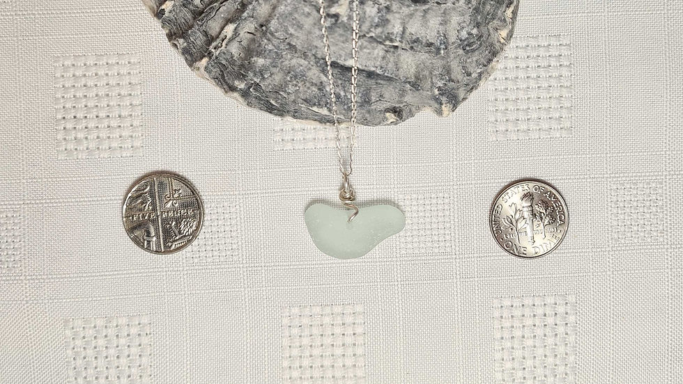 Thumbnail: Natural Aqua Sea Glass Heart Bracelet