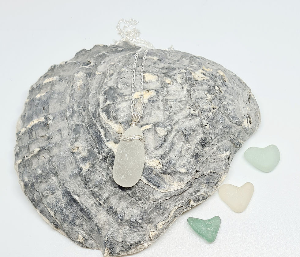 Thumbnail: White Sea Glass Necklace