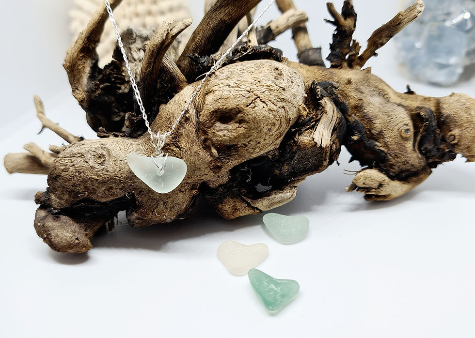 Thumbnail: Pale Aqua Sea Glass Heart Bracelet
