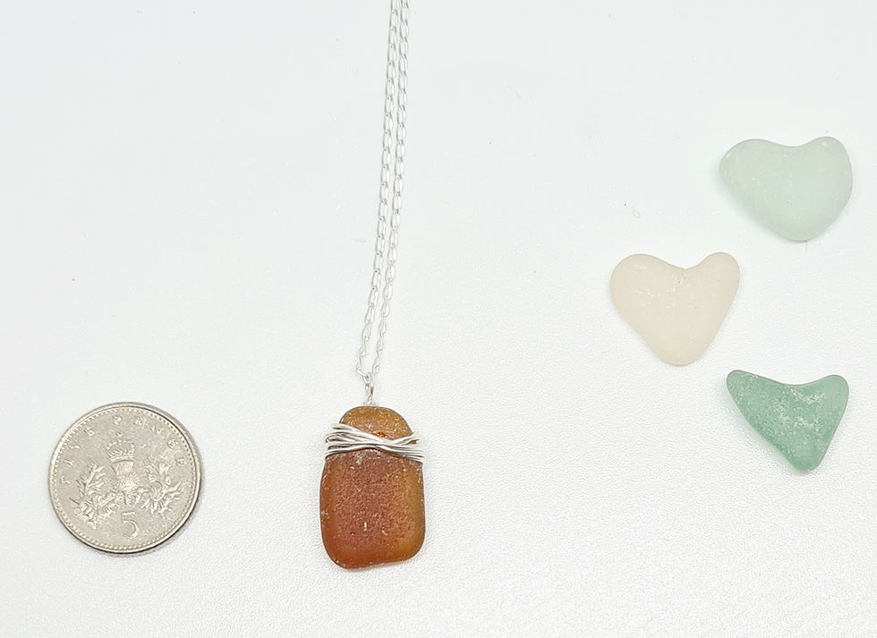Thumbnail: Small Brown Sea Glass Necklace
