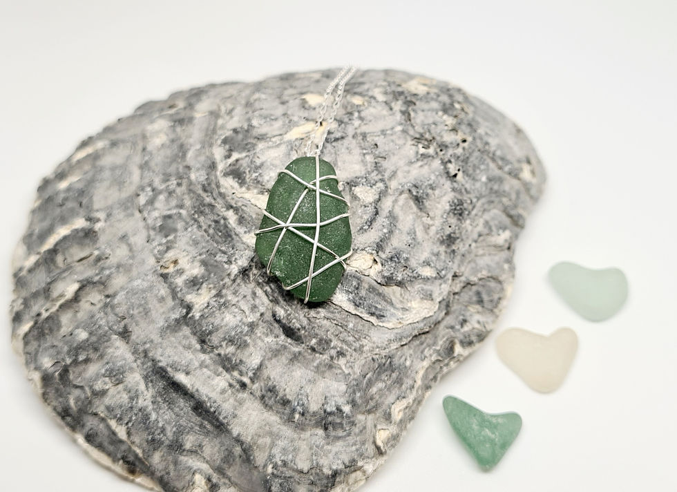 Thumbnail: Small Green Sea Glass Necklace