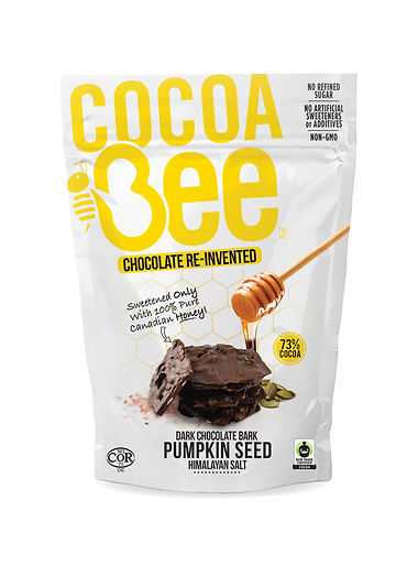 COCOABEE Dark Chocolate Bark with Pumpkin Seeds and Himalayan Salt