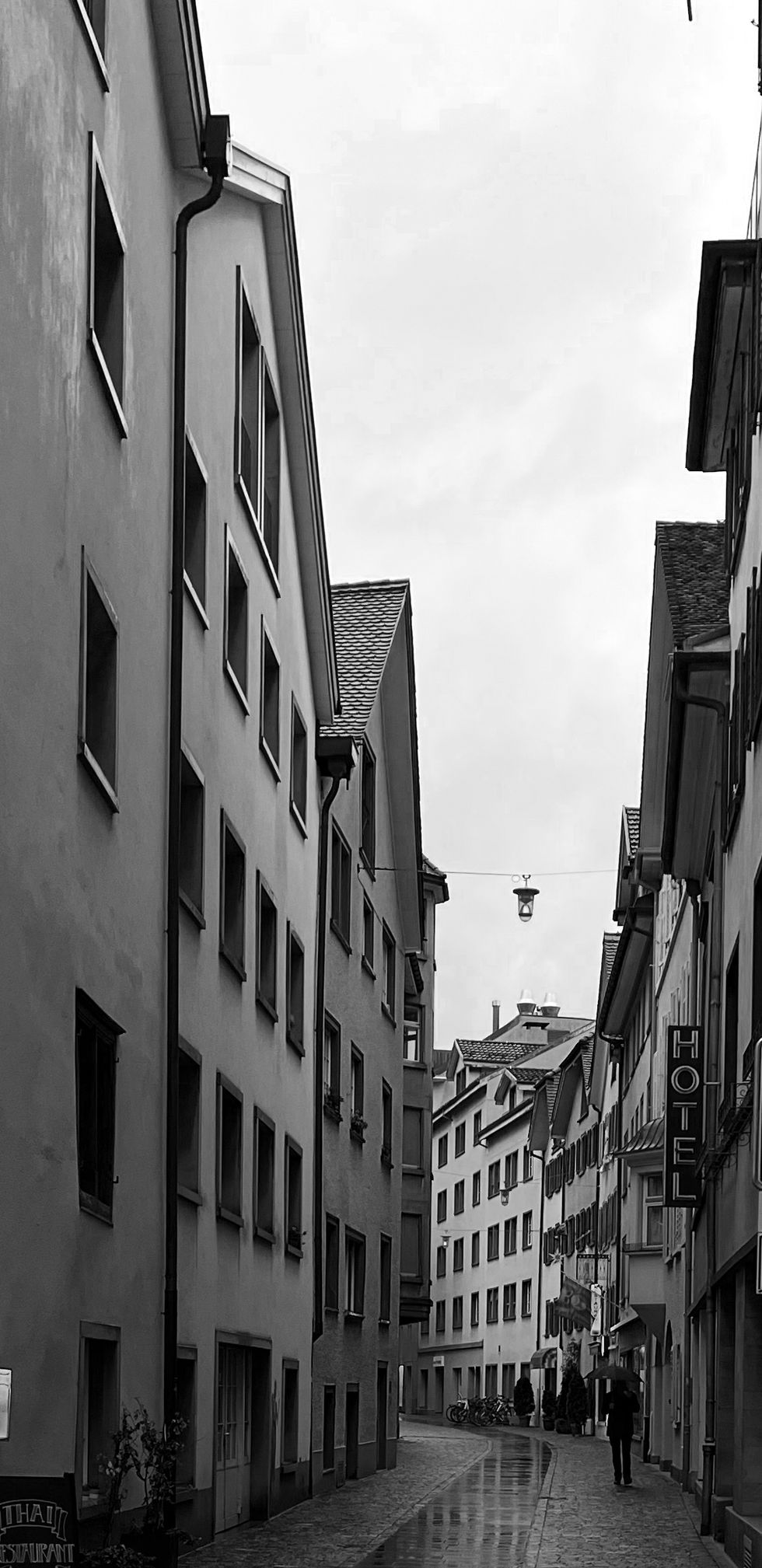 Rainy alley in Chur, Switzerland