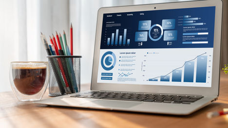 Computer with a business dashboard