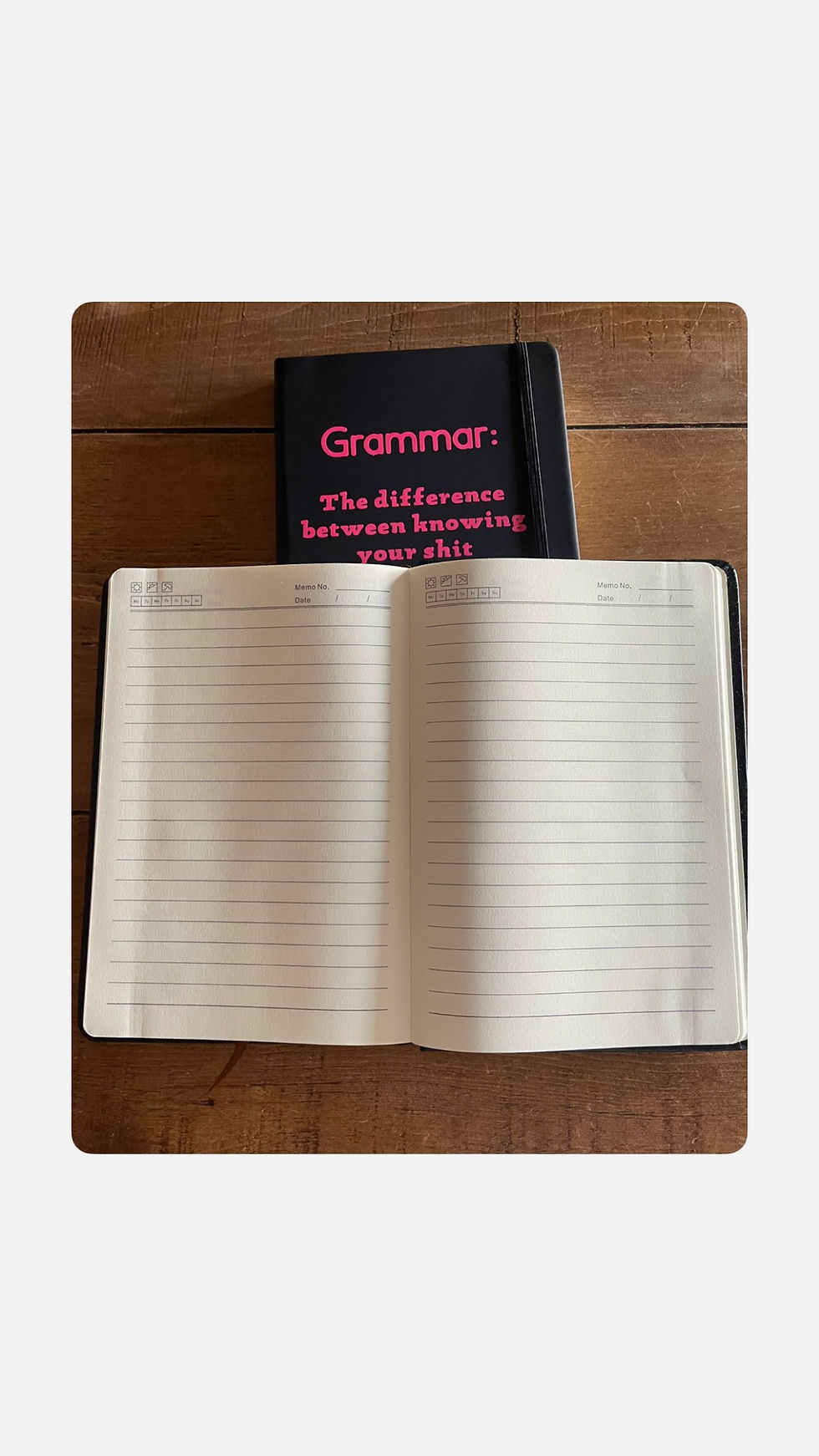 Thumbnail: Grammar Notebook and Pen
