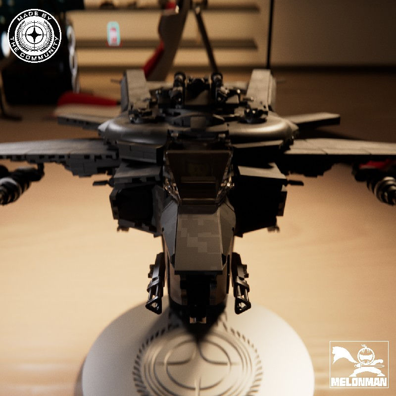 Thumbnail: Built brick F7A Hornet with weapons mounted on hardpoints