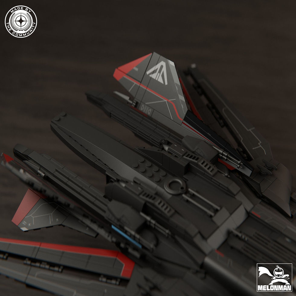 Thumbnail: Built brick Retaliator full side profile showing hull length
