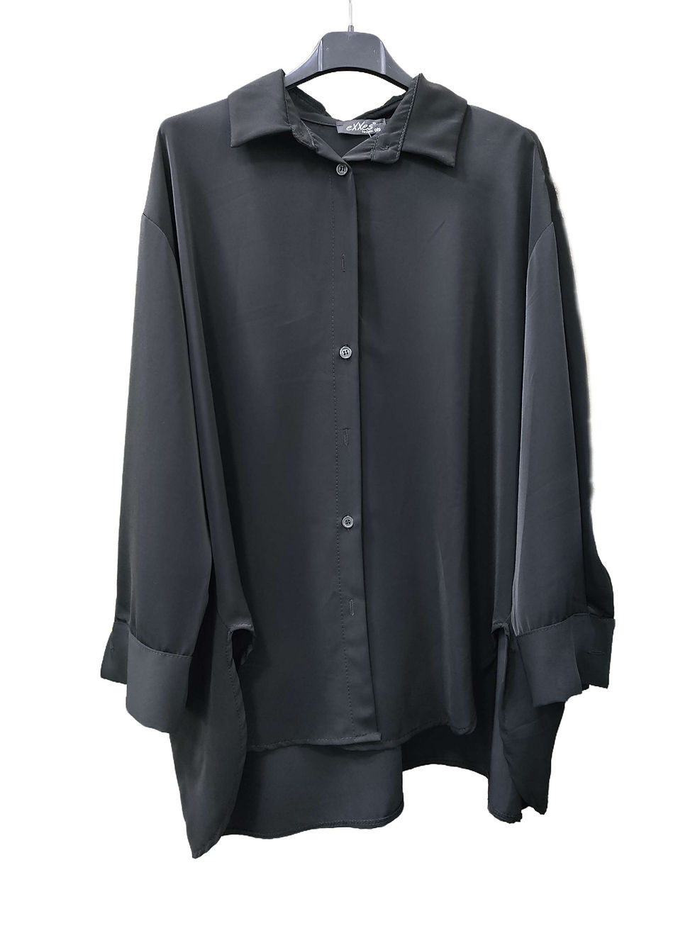 Πουκάμισο σατέν μαύρo