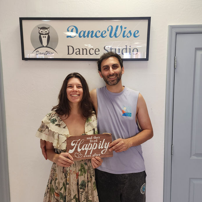 A couple who had their first dance choreographed by Jim at DanceWise