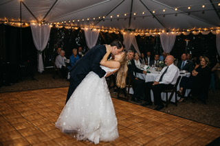 Wedding couple who had their first dance choreographed at DanceWise