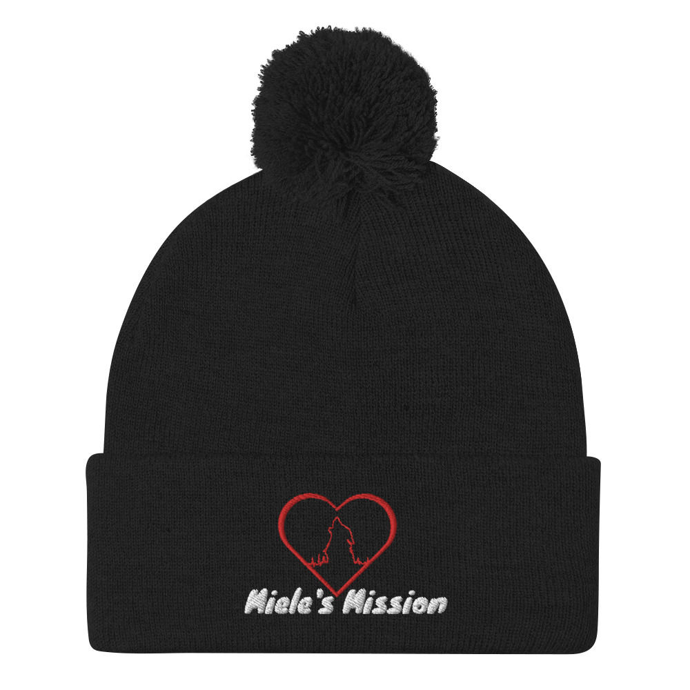 Pom-Pom Beanie with Miele's Mission Label