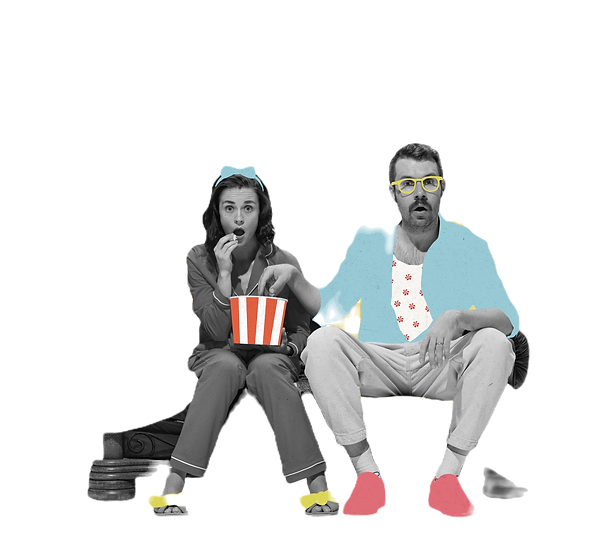 Pärchen ist gespannt auf den Newsletter, Kino Berlin