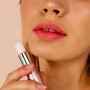 model with lip balm