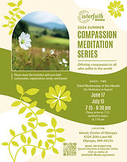 Flyer for 2026 Summer Meditation Series