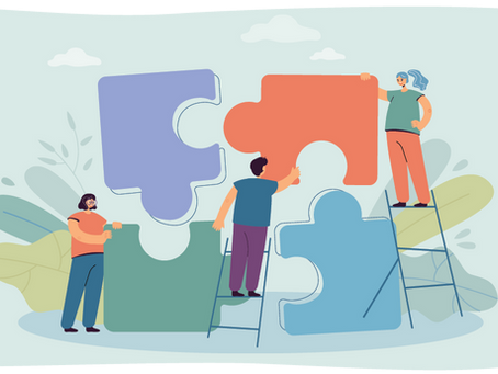 puzzel pieces and people working together