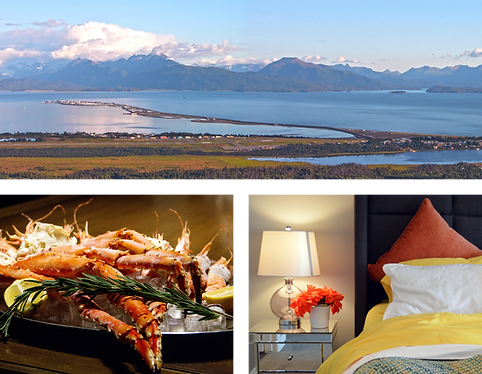 Homer Alaska, crab dinner, fine bedding