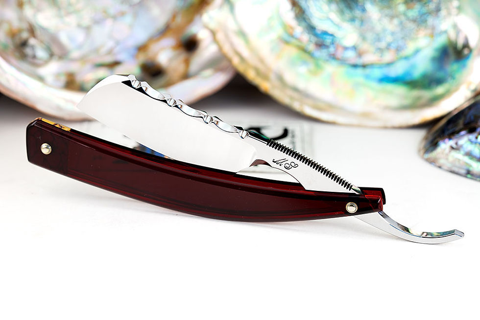 Thumbnail: 8/8・Beveled French Point・Ruby Red・Straight Razor