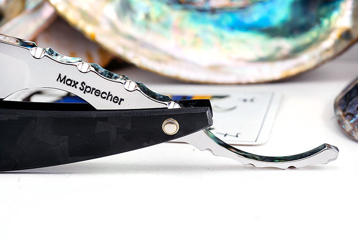 Thumbnail: Max Sprecher Razors・9/8・Barber's Notch・Pink Pearl・Forged Carbon Fiber・Made in USA