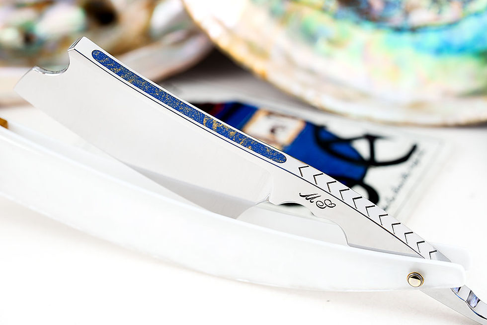 Thumbnail: 9/8・Barber's Notch・Mokume Gane・MOP・Straight Razor