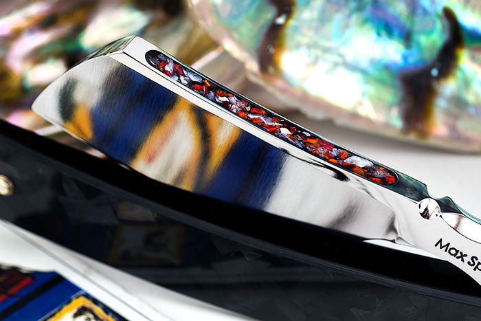 Thumbnail: Max Sprecher Razors・9/8・Irish Point・Red Ruby & MOP・Forged Carbon Fiber・Made in USA