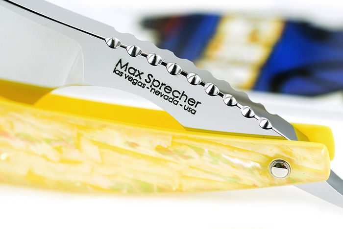 Thumbnail: Max Sprecher Razors - Mini Razor・8/8・French Point・Yellow Awabi - Made In USA
