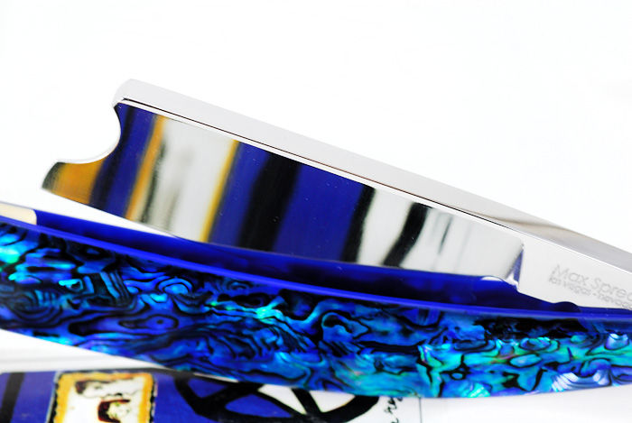 Thumbnail: Max Sprecher Razors・8/8・Barber's Notch・Blue Paua・Made in USA