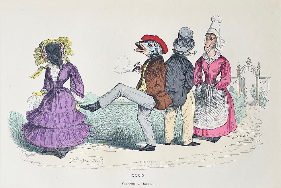 Thumbnail: Handcolored Lithography J.J. Grandville 186