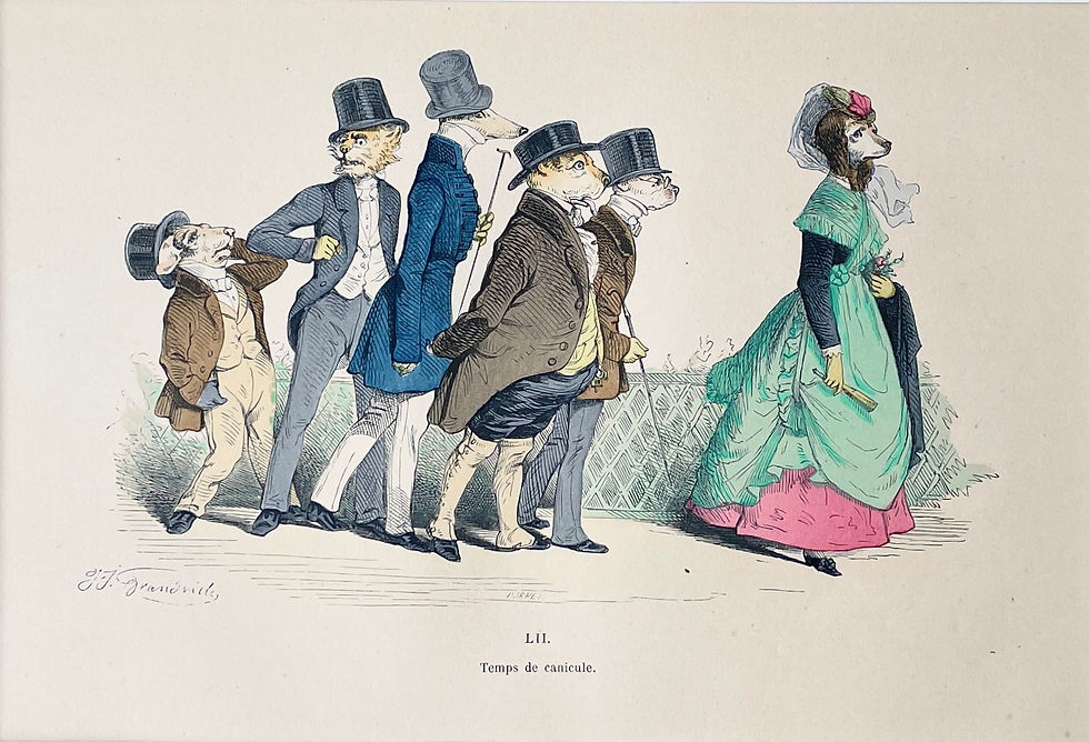Thumbnail: Handcolored Lithography J.J. Grandville 1869