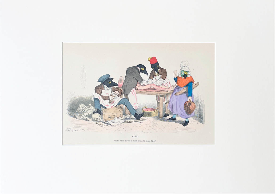Handcolored Lithography J.J. Grandville 18