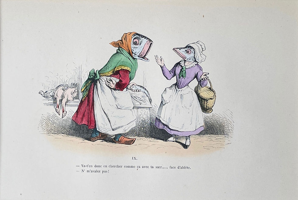 Thumbnail: Handcolored Lithography J.J. Grandville 18