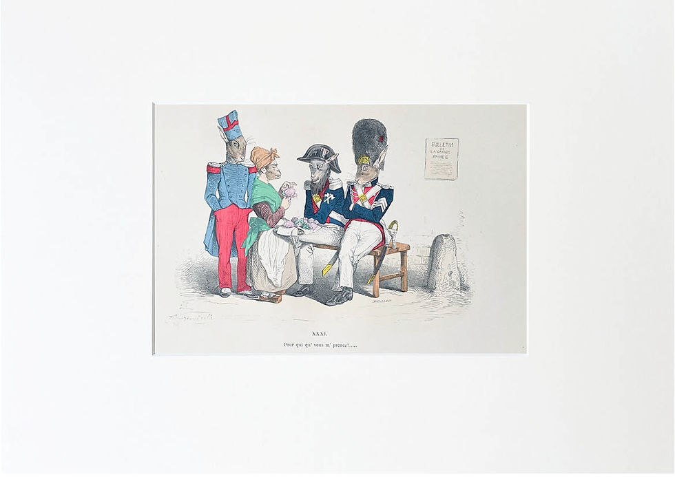 Thumbnail: Handcolored Lithography J.J. Grandville 1869