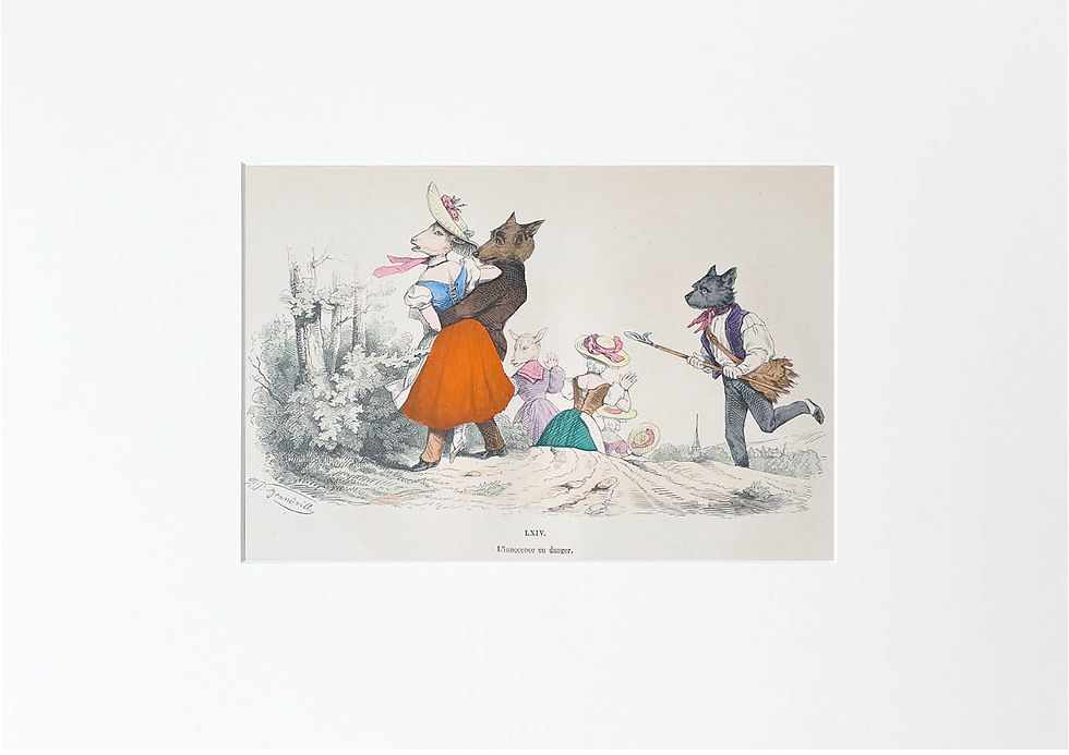 Thumbnail: Handcolored Lithography J.J. Grandville 1869