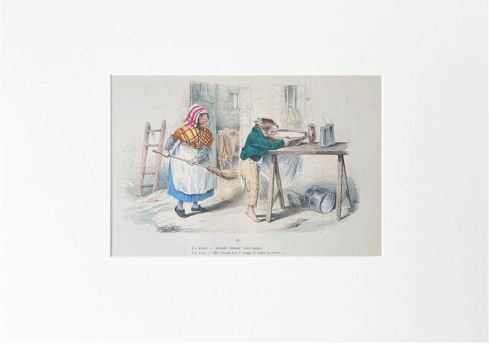 Thumbnail: Handcolored Lithography J.J. Grandville 1869