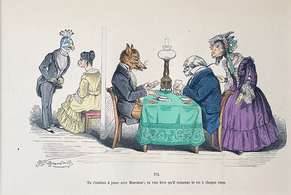 Thumbnail: Handcolored Lithography J.J. Grandville 18