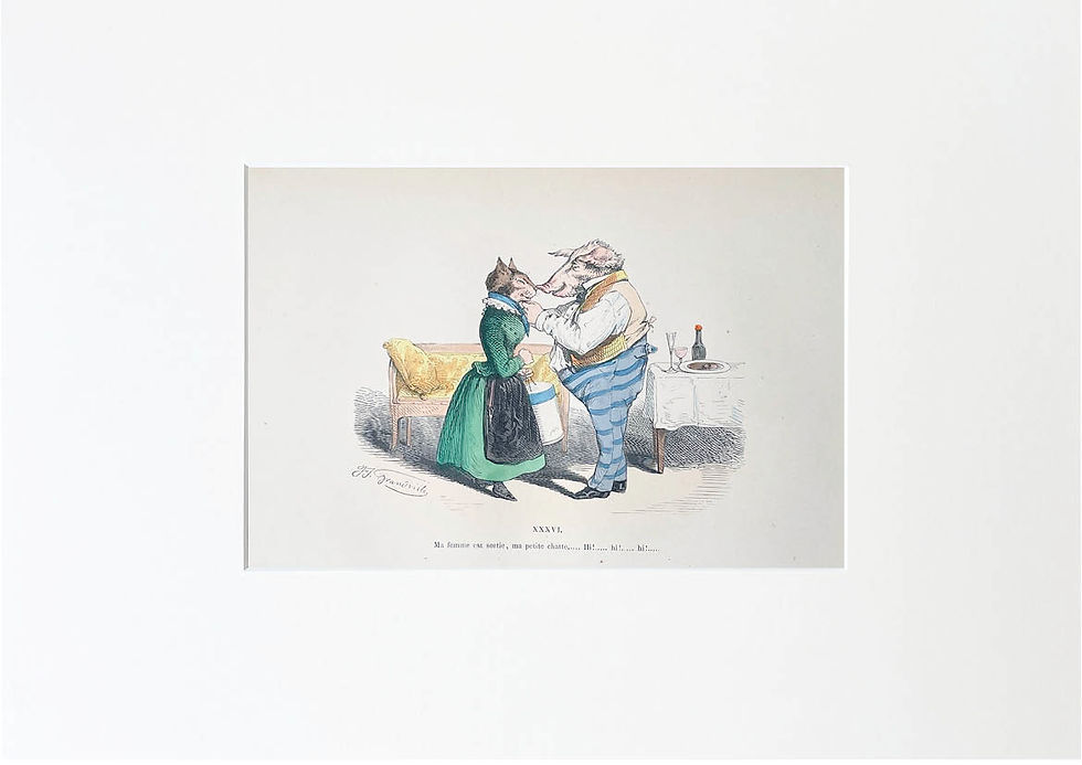 Thumbnail: Handcolored Lithography J.J. Grandville 1869