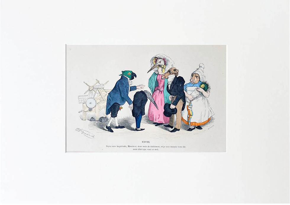 Thumbnail: Handcolored Lithography J.J. Grandville 1869