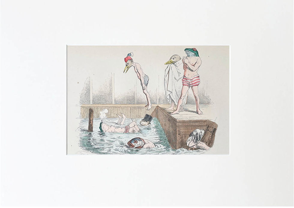 Thumbnail: Handcolored Lithography J.J. Grandville 1869
