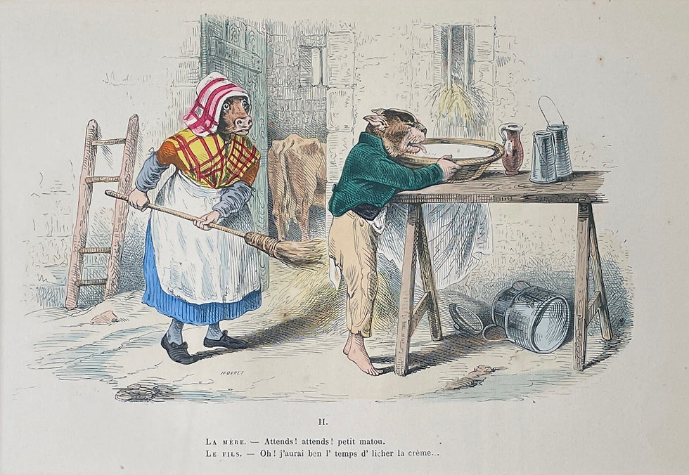 Thumbnail: Handcolored Lithography J.J. Grandville 1869