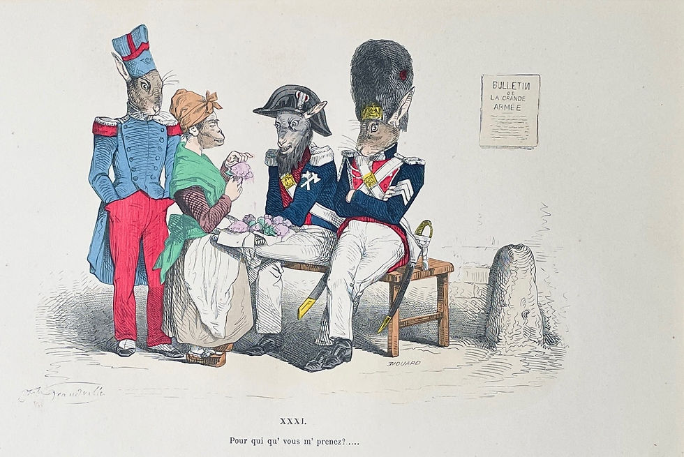 Thumbnail: Handcolored Lithography J.J. Grandville 1869