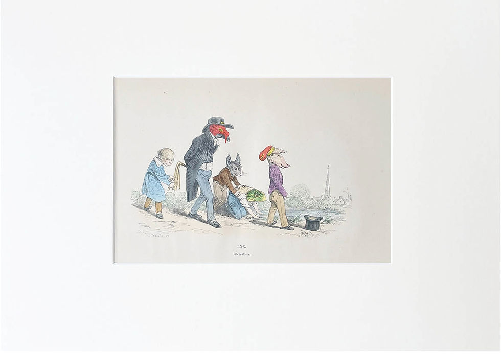 Thumbnail: Handcolored Lithography J.J. Grandville 18