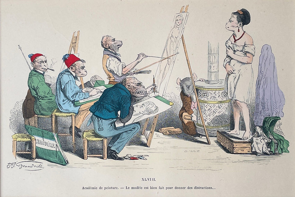 Thumbnail: Handcolored Lithography J.J. Grandville 18