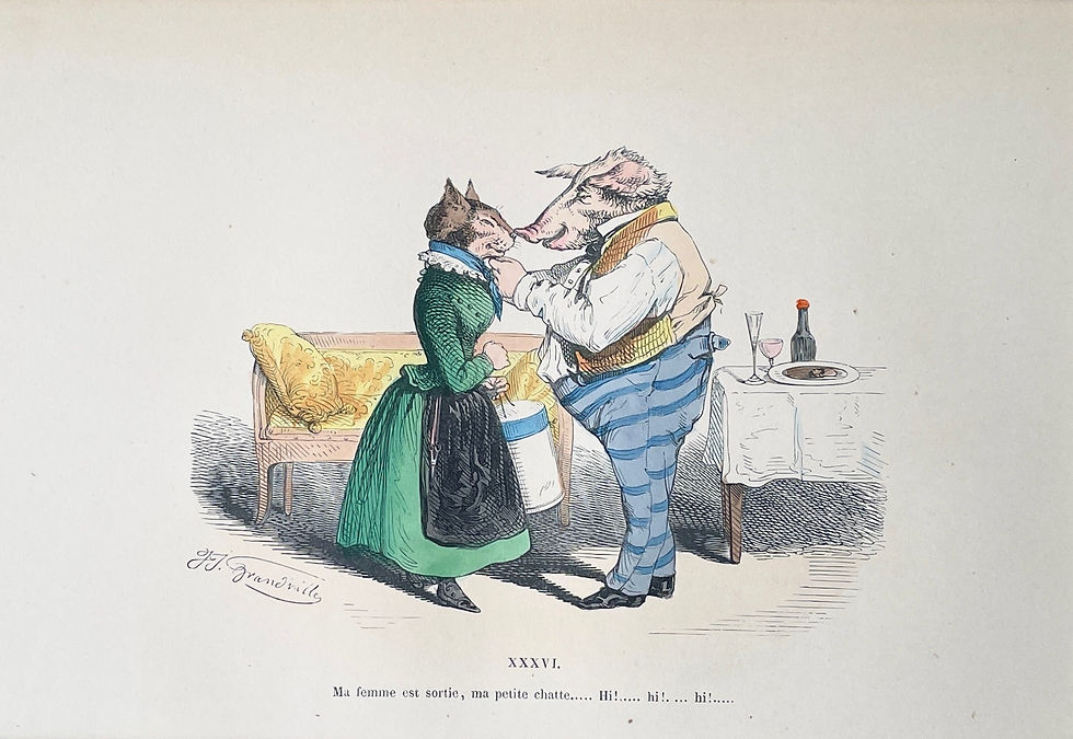 Thumbnail: Handcolored Lithography J.J. Grandville 1869