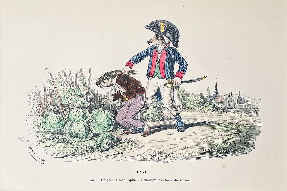 Thumbnail: Handcolored Lithography J.J. Grandville 18