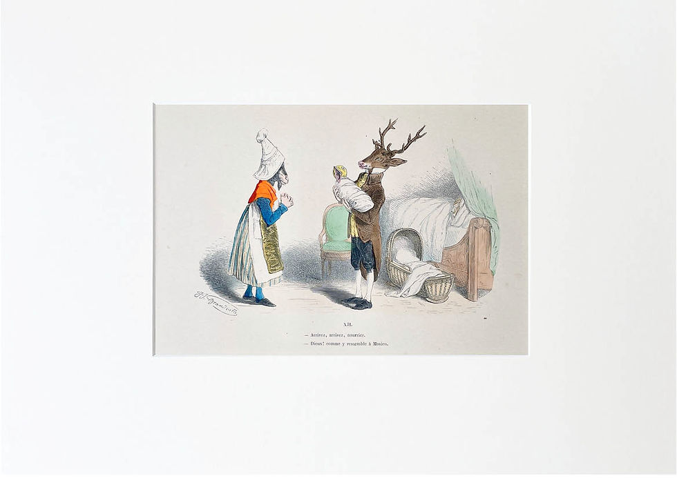 Thumbnail: Handcolored Lithography J.J. Grandville 1869