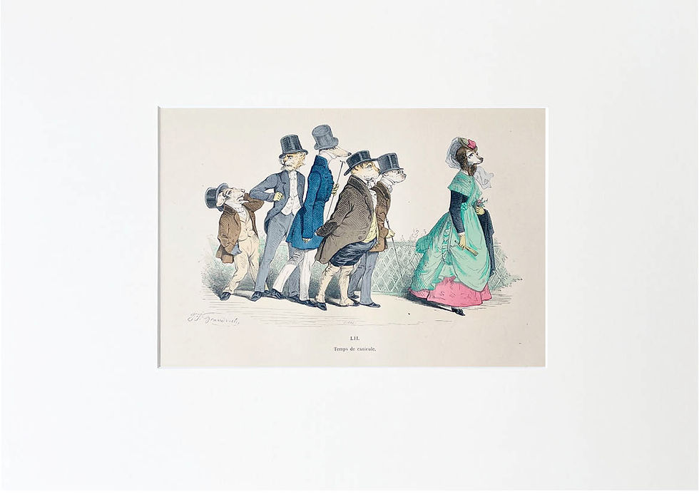 Thumbnail: Handcolored Lithography J.J. Grandville 1869