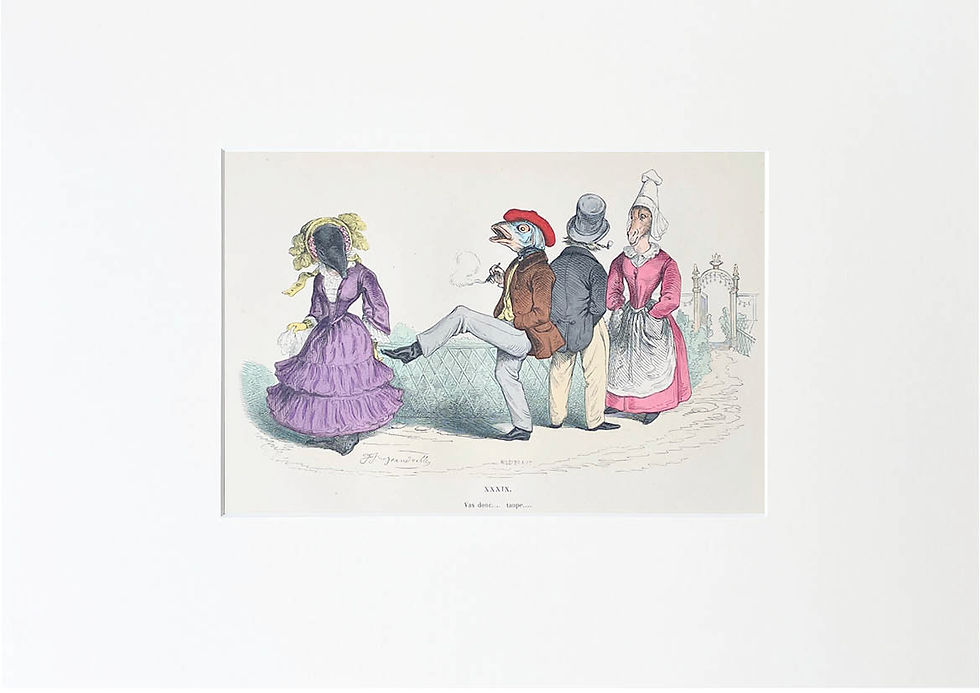 Thumbnail: Handcolored Lithography J.J. Grandville 186
