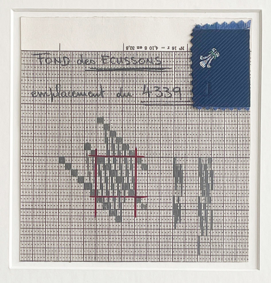 Thumbnail: Old French textile design on point paper/ mise en carte