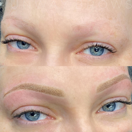 Permanent Microblading Nanostrokes Hybrid Brows Blonde Ombre Brows Tattoo No Brow Hair