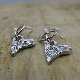 Bohemian Heart Sterling Silver Drop Earrings