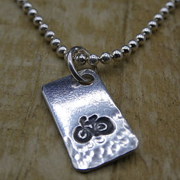 Bike Sterling Silver Tag
